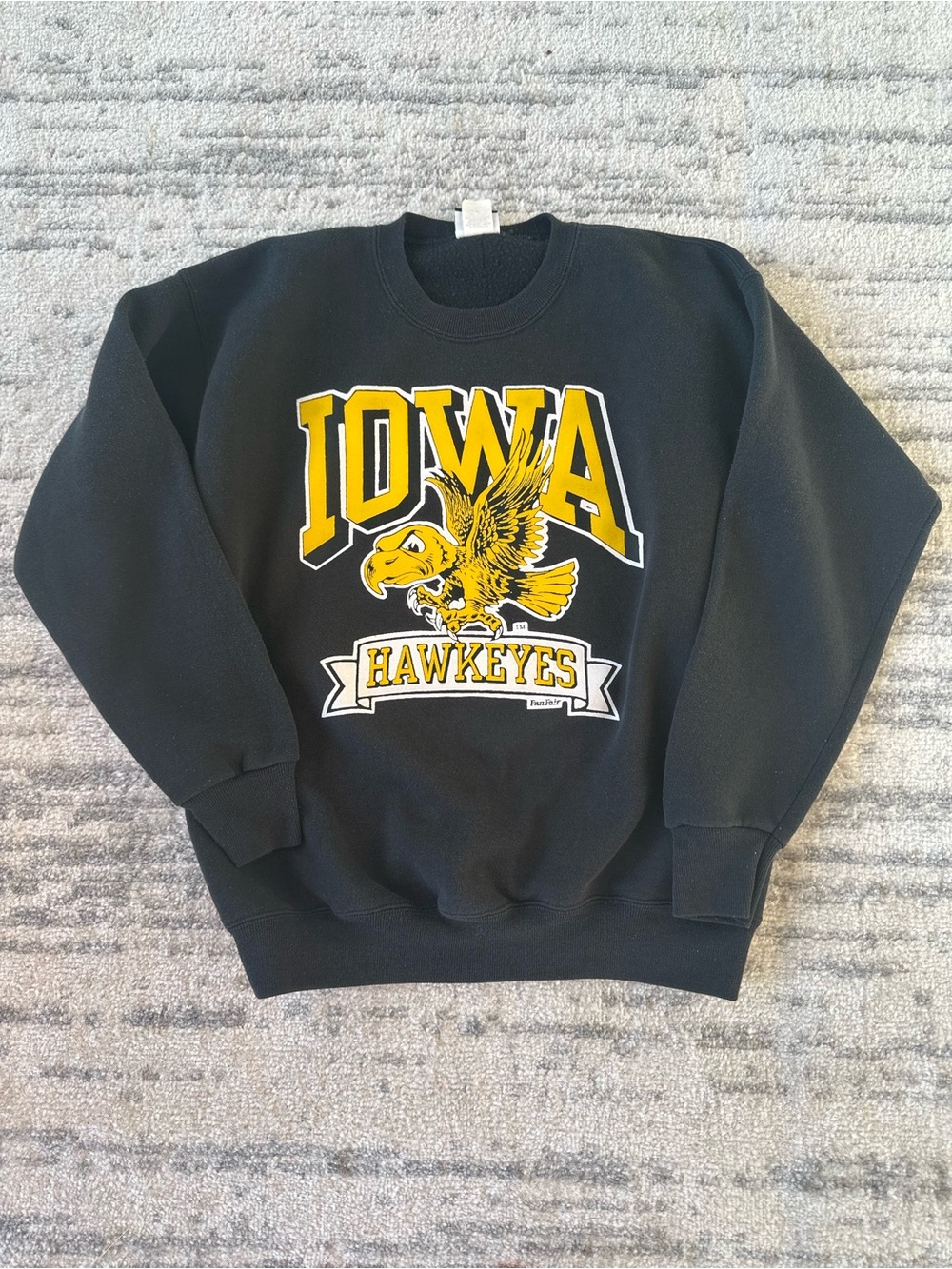 Vintage Iowa Hawkeyes Black Crewneck Sweatshirt likely 70s
